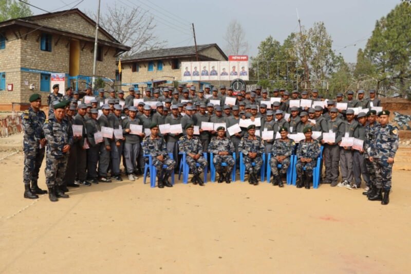 निर्वाचन सुरक्षामा खटिएका अस्थायी सशस्त्र प्रहरीकाे विदाई