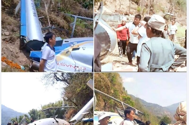 शव बोकेको डाइनेस्टी एयरको हेलिकोप्टर खोटाङमा अवतरणका क्रममा दुर्घटनाग्रस्त