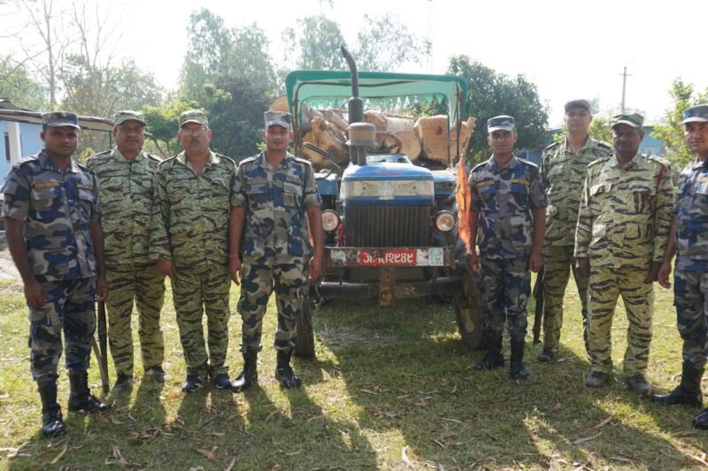 सर्लाहीमा अवैध काठसहित ट्याक्टर नियन्त्रणमा, १० लाख बढीको सामान बरामद